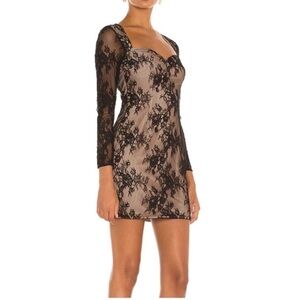 Elliatt Black Lace Overlay Dress